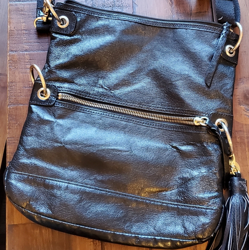 The Sak crossbody black leather bag